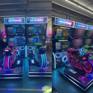 China New arrival Coin Operated  simulator racing game machine dual screen dynamic motorcycle game machine video game machine factory and suppliers | Meiyi