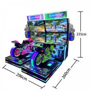 China New arrival Coin Operated  simulator racing game machine dual screen dynamic motorcycle game machine video game machine factory and suppliers | Meiyi